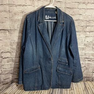 CJ Blue vintage denim blazer one button size 20W